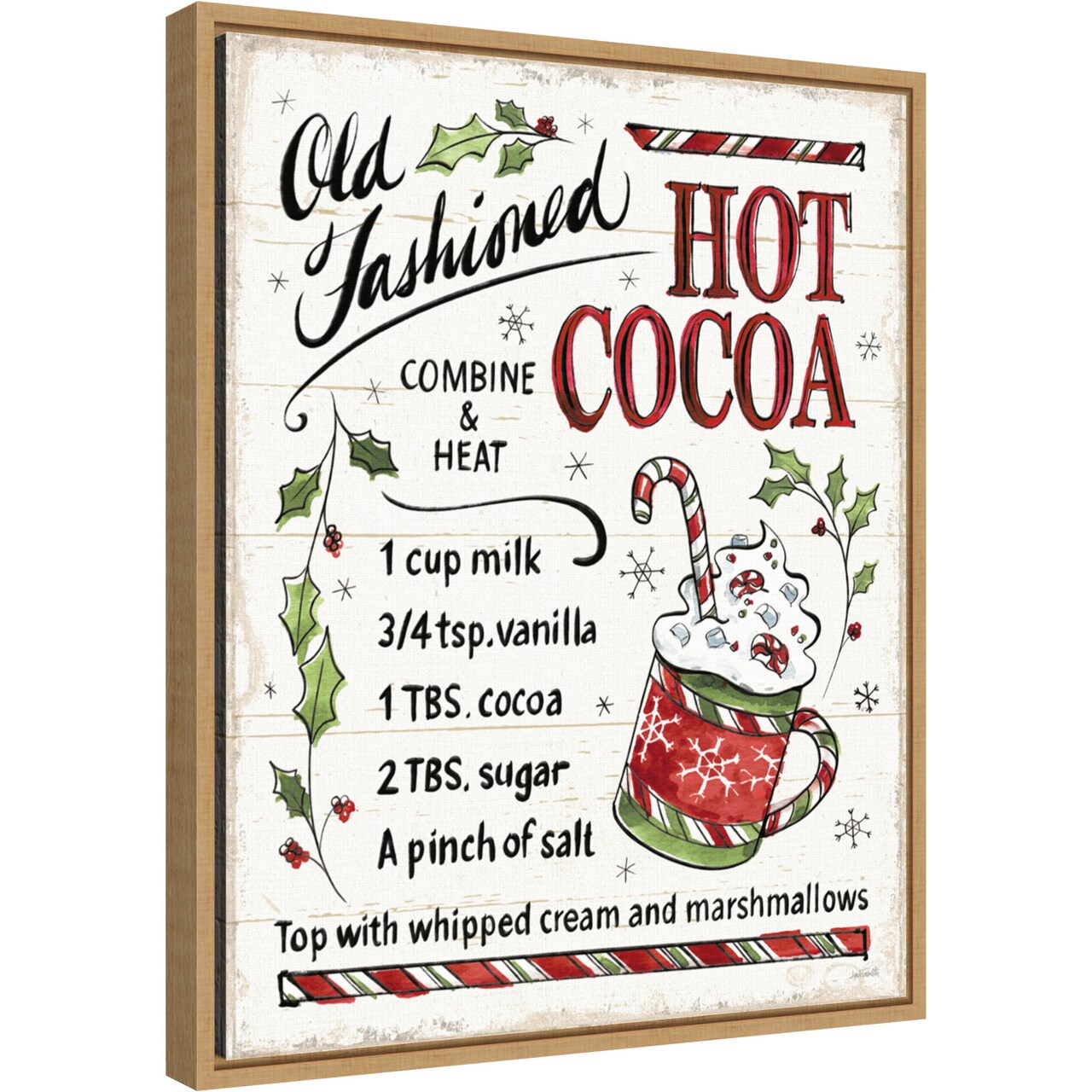 Christmas Treats VII by Anne Tavoletti 16-in. W x 20-in. H. Canvas Wall Art Print Framed in Natural